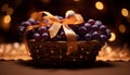 Basket of fresh fruit, a delicious gift for autumn celebration generated by AI Royalty Free Stock Photo