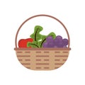 Basket with fresh fruits icons Royalty Free Stock Photo