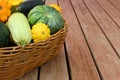 Basket with fresh harvested vegetables harvested in autumn Royalty Free Stock Photo