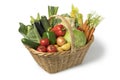 Basket with fresh organic vegetables Royalty Free Stock Photo