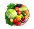 Basket with fresh mixed vegetables Royalty Free Stock Photo