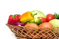 Basket with fresh mixed vegetables Royalty Free Stock Photo