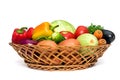 Basket with fresh mixed vegetables Royalty Free Stock Photo
