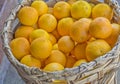 Basket with Fresh Oranges