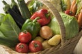 Basket with fresh organic vegetables Royalty Free Stock Photo