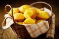 a basket of freshly baked cornbread muffins Royalty Free Stock Photo