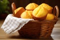 a basket of freshly baked cornbread muffins Royalty Free Stock Photo