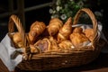 basket of freshly baked flaky puff pastries and turnovers, ready to be enjoyed