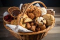 basket of freshly baked holiday cookies and pastries, ready to be delivered