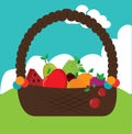 Basket fruits design