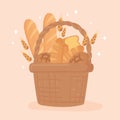 basket full of bread Royalty Free Stock Photo
