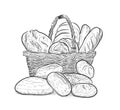 A basket Full of Bread Royalty Free Stock Photo