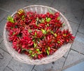 Basket full of chillies Royalty Free Stock Photo