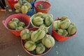 Basket full of durians at Talad Thai fruits market Royalty Free Stock Photo