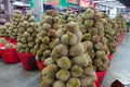 Basket full of durians at Talad Thai fruits market