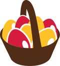 Basket full of easter eggs Royalty Free Stock Photo