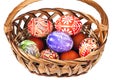 Basket full of Ester Eggs Royalty Free Stock Photo