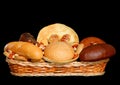 Basket full of fresh bread products