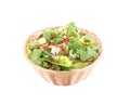 Basket full of fresh lettuce salad. Royalty Free Stock Photo