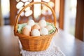 a basket full of fresh, unpasteurized eggs Royalty Free Stock Photo