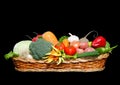 Basket full of fresh vegetables