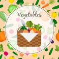 A basket full of fresh vegetables Royalty Free Stock Photo