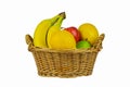 Fruits in the wicker basket Royalty Free Stock Photo