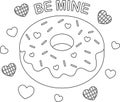 Basket full of heart -shaped, Valentine\'s coloring page Royalty Free Stock Photo