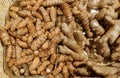 Basket full of turmeric and ginger roots Royalty Free Stock Photo