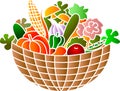 A basket full of vegetables Royalty Free Stock Photo
