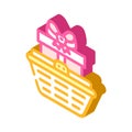 basket gift isometric icon vector illustration