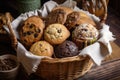 basket of gluten-free and vegan muffins, cupcakes, and cookies