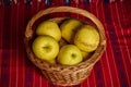 A basket of Gold apples