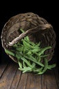 Basket with green beans