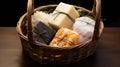 A basket of handcrafted soap bars made from natural ingredients, free of plastic packaging