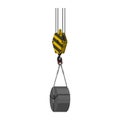 The basket hitch of wire rope sling on white background