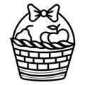 Basket icon with shadow and other picnic icons