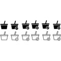 Basket icon vector set. cart illustration sign collection. supermarket symbol or logo.