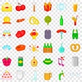 Basket icons set, cartoon style Royalty Free Stock Photo