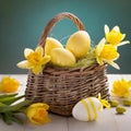 Basket of Joy: A Cheerful Easter Basket Filled with Happiness