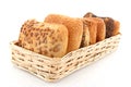 Basket with luxury bread rolls Royalty Free Stock Photo