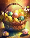 A basket of magic easter eggs