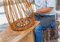 Basket maker at work Royalty Free Stock Photo