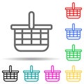 basket multi color style icon. Simple thin line, outline  of web icons for ui and ux, website or mobile application Royalty Free Stock Photo