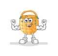 Basket muscular cartoon. cartoon mascot vector