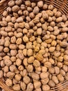 A basket of nuts for sale at a market in germany Royalty Free Stock Photo