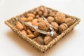Basket with nuts Royalty Free Stock Photo