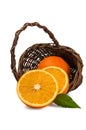 Basket with orange Royalty Free Stock Photo