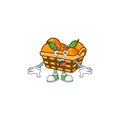 Basket oranges cartoon character design on a surprised gesture Royalty Free Stock Photo