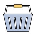 Basket Outline with Fill Color Vector icon which can easily modify or edit